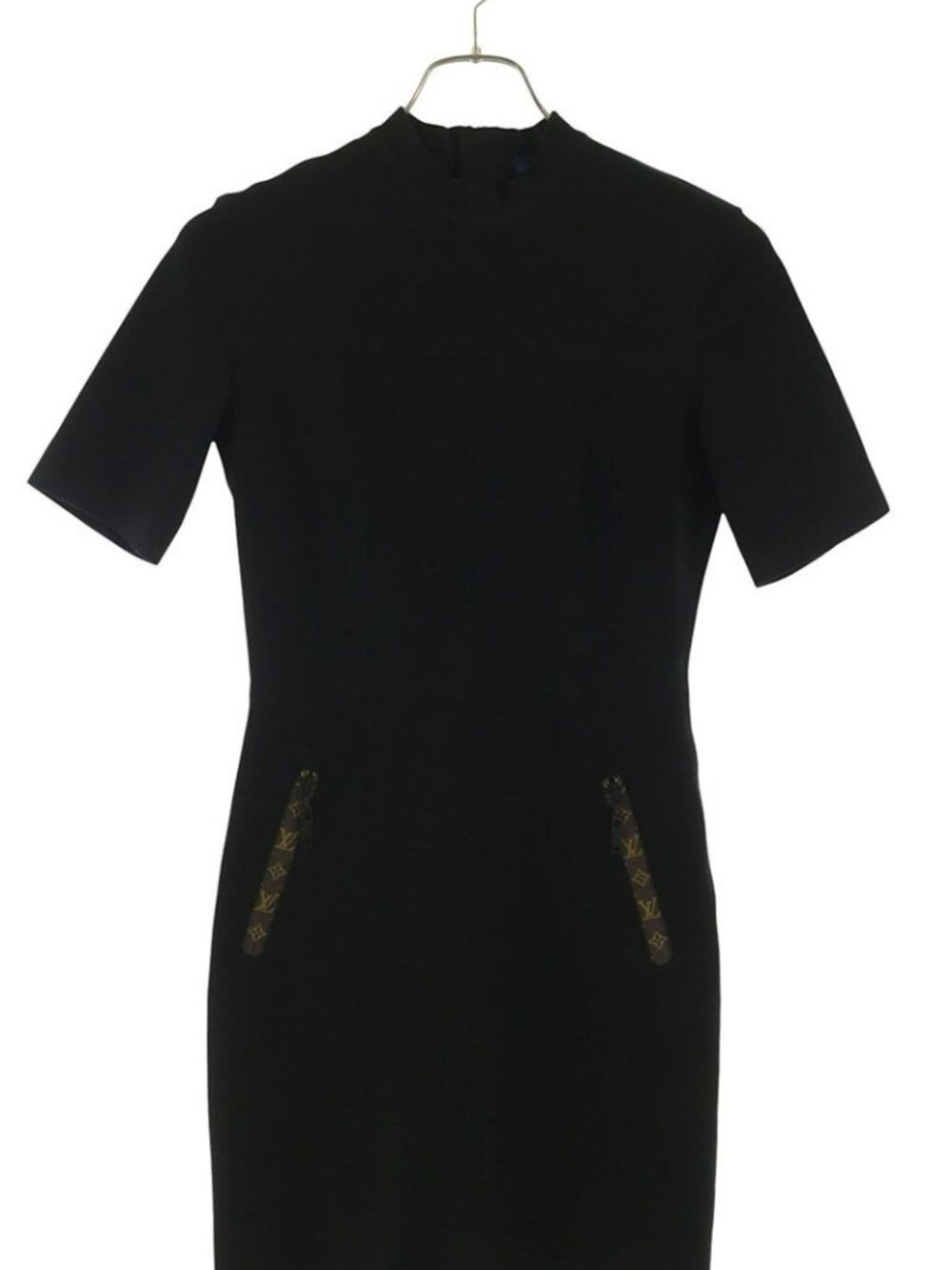 Louis Vuitton Monogram Mock Neck Fit Dress 34